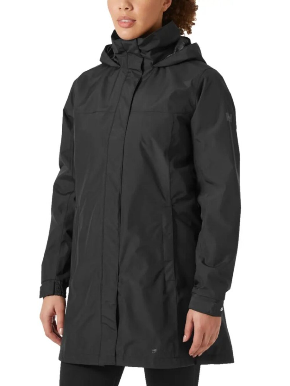 Helly Hansen Aden Waterproof Hooded Longline Rain Jacket Black Outdoor Size S